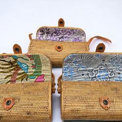 アタ お出かけポーチ　スマホポーチ　アタバッグ アタ製　ラタン　手編み　カゴバッグ　バリ島 6枚目の画像