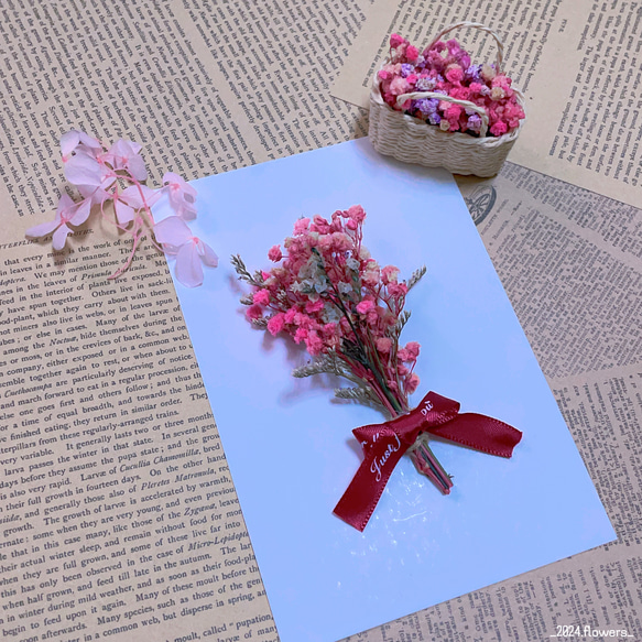 2024.flowers 乾燥花卡片 乾燥花空白明信片 乾燥花手作 小物 裝飾 送禮 第2張的照片