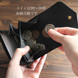 【プエブロ】コンパクト財布『Palma（パルマ）』【ブラック】片手サイズの小さなお財布 6枚目の画像