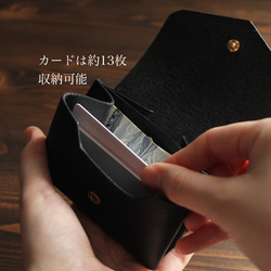 【プエブロ】コンパクト財布『Palma（パルマ）』【ブラック】片手サイズの小さなお財布 4枚目の画像