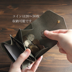 【プエブロ】コンパクト財布『Palma（パルマ）』【モスグレー】片手サイズの小さなお財布 6枚目の画像
