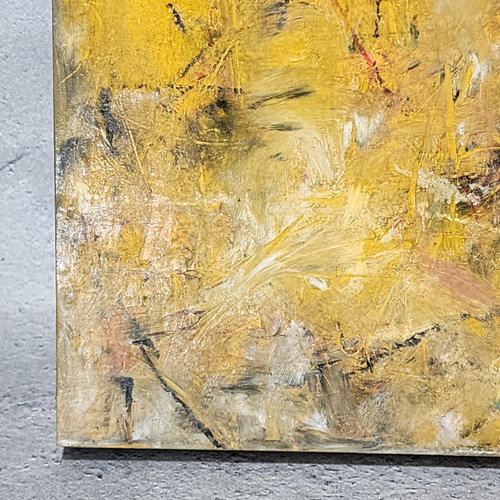 パステル(油絵) ひろ・あおき 作 「盤046」 オイルパステル/木製パネル S3 27.3