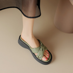 ★24春夏新品★真皮簡約設計涼鞋拖鞋小姐KK4326 第2張的照片