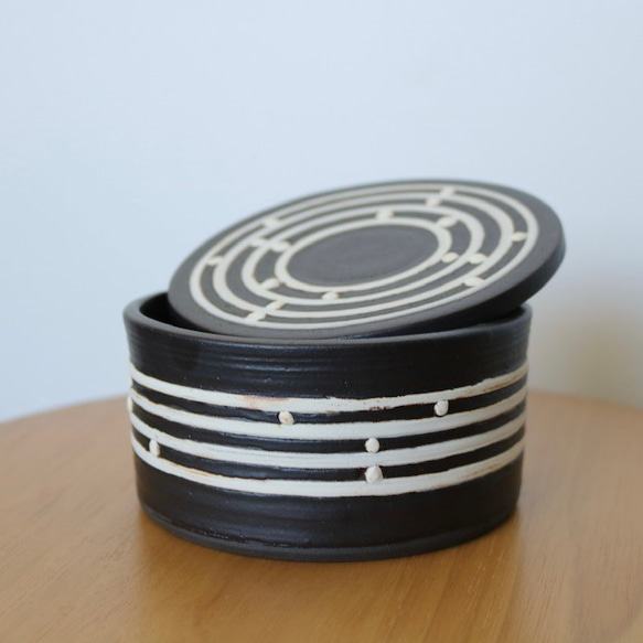 黒釉 陶器 水差し 蓋付き 台座付き 商品 | 陶器のすぎうら