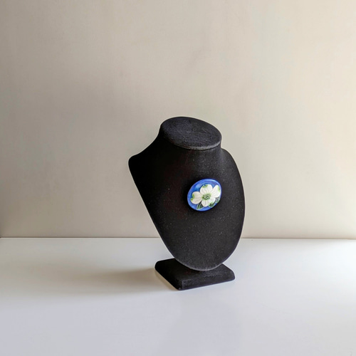 一点限定＊花水木｜ハナミズキ【有線・銀張七宝、ブローチ、一点もの