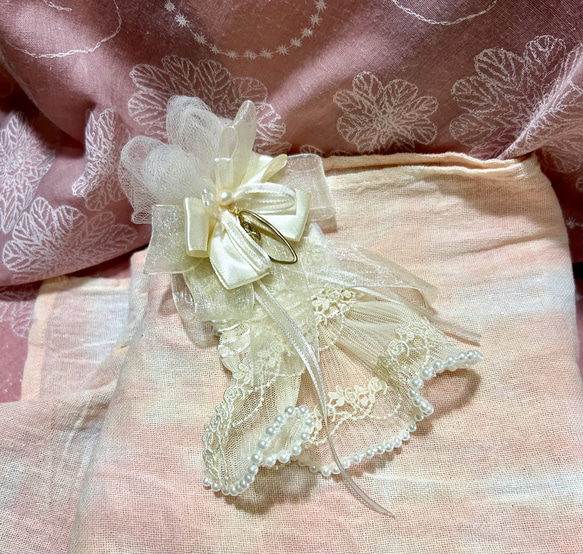 «474»◤コサージュand髪飾り◢ラッピング無料◢インド刺繍リボン*レース*チュール*オーガンジー*結婚式*発送会* 5枚目の画像