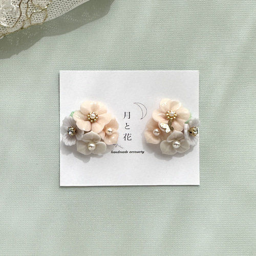 蝶と花 ピアスorイヤリング 選べるイヤーアクセサリー ピアス 