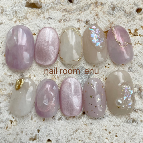 ネイルチップ 春ネイル ニュアンスネイル さくら 奥行きネイル