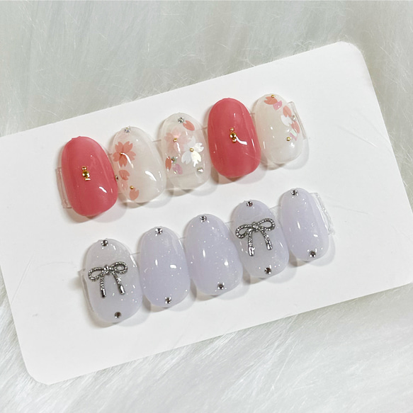 送料無料)どちらか選べるデザイン♡一律2900円/色変更ok ネイルチップ  