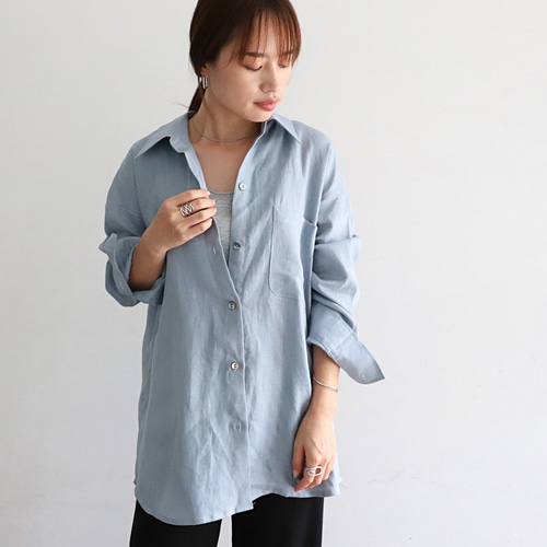 ゆったり羽織れるオーバーシルエット 着回し抜群 リネン ベーシック
