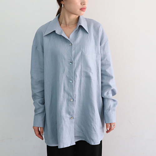 ゆったり羽織れるオーバーシルエット 着回し抜群 リネン ベーシック