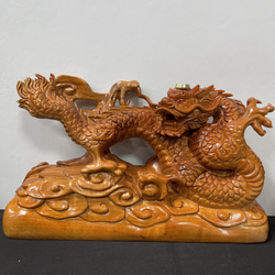 虎　トラ　龍　ドラゴン　両面彫り　木彫り　彫刻　骨董品　アンティーク　寺院　仏閣 虎 トラ 龍 ドラゴン 両面彫り 木彫り 彫刻 骨董品 アンティーク