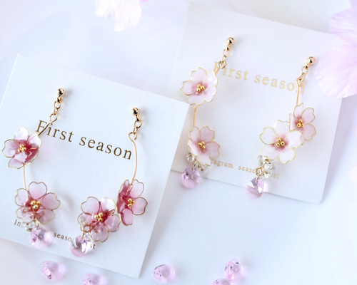 ひらり桜 （L）ピアス・イヤリング サクラ さくら ピアス