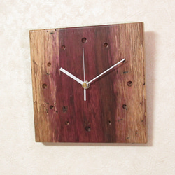 天然木《パープルハート》木製時計1（掛け時計） 2枚目の画像