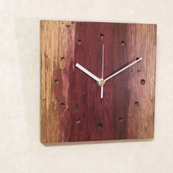 天然木《パープルハート》木製時計1（掛け時計） 3枚目の画像