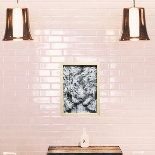 油絵 油彩 油彩画 絵 絵画 【白黒の森の川】 絵画 HR 通販 17371072