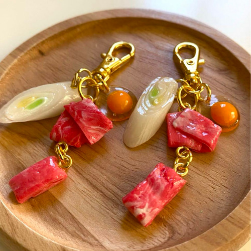 ♡ピタパンサンド♡フェイクスイーツチャーム樹脂粘土キーホルダー