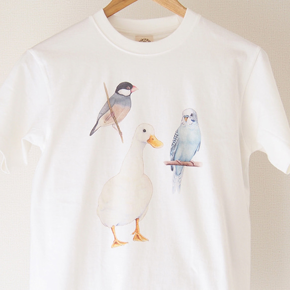 【数量限定】鳥好きさんのためのオーガニックコットン半袖Tシャツ 1枚目の画像