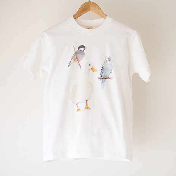【数量限定】鳥好きさんのためのオーガニックコットン半袖Tシャツ 2枚目の画像