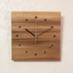 夫婦円満の木　天然木《モンキーポッド》 木製時計5（掛け時計） 2枚目の画像