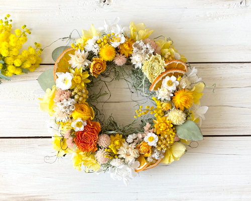 ビタミンカラーの元気いっぱい大きいリース 0898671db2a5b038594e7027b5ba57