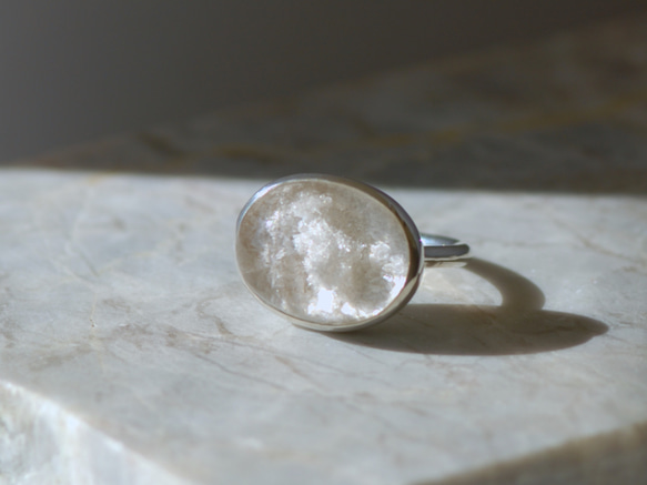 天然石リング　白ガーデンクォーツ　高透明　大粒　SV925刻印 天然石リング 白ガーデンクォーツ 高透明 大粒 SV925刻印