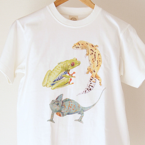 SALE】爬虫類好きさんのためのオーガニックコットン半袖Tシャツ