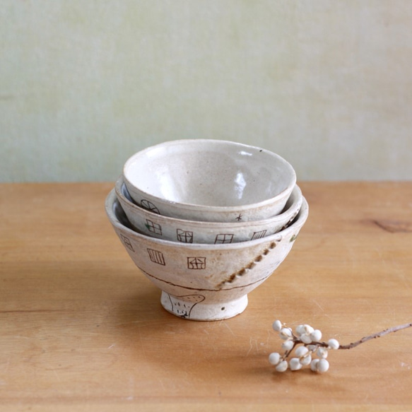【レ様専用ページ】お茶碗 小「白い壁」 3枚目の画像