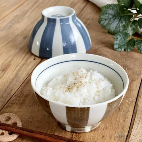 最終処分セール！刷毛十草茶碗 日本製 美濃焼 和食器 茶色 2個セット
