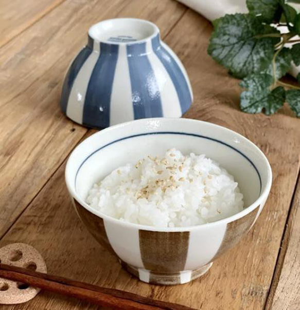 茶碗・めし碗 High 最終処分セール！刷毛十草茶碗 日本製 美濃焼 和食器 茶色 2個
