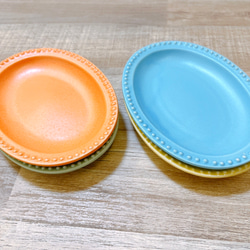 小皿 日本製 美濃焼 4枚セット カラフル シンプル ミニトレー 12.4cm 小物入れにも 2枚目の画像