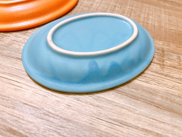 小皿 日本製 美濃焼 4枚セット カラフル シンプル ミニトレー 12.4cm 小物入れにも 4枚目の画像