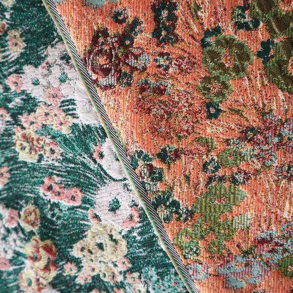 油絵風のお花柄 ジャガード織り生地 ゴブラン織り生地 145×50cm 9枚目の画像