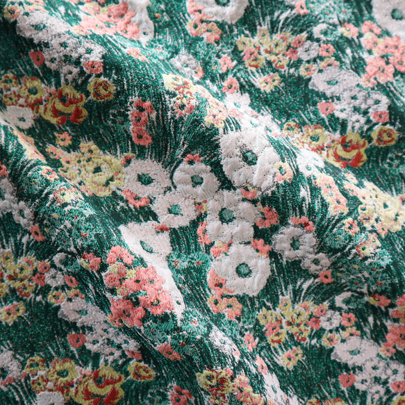 油絵風のお花柄 ジャガード織り生地 ゴブラン織り生地 145×50cm 1枚目の画像