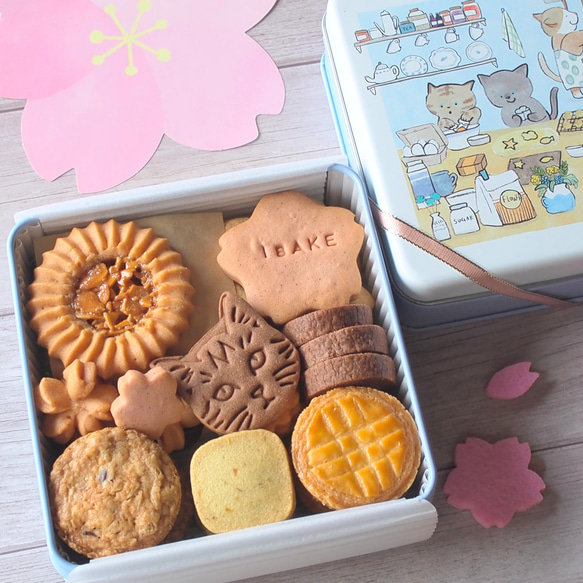 人気ブランドからコーディネートを探す sakuraねこねこクッキー缶（名入れ可能） クッキー I BAKE 通販 ダイニングテーブル