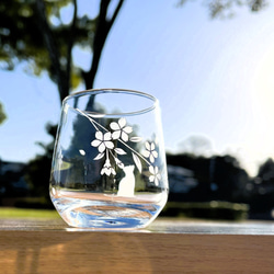 「桜咲く お花見猫の冷酒グラス」2種セット 11枚目の画像