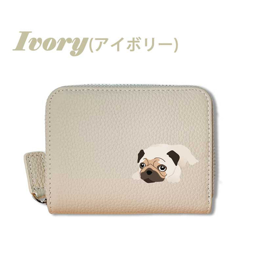 パグ 本革 コンパクト財布 じゃばらカードケース ボックス型 フル