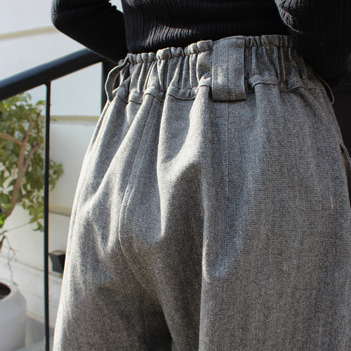 カジュアルにもオフィスにも◉ワイドクロップドパンツ グレー ロング