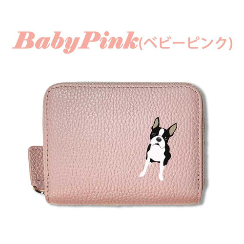 ボストンテリア 本革 コンパクト財布 じゃばらカードケース ボックス型 