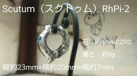 Scutum（スクトゥム）ピアス☆RhPi-2 シルバーアクセサリー 9枚目の画像