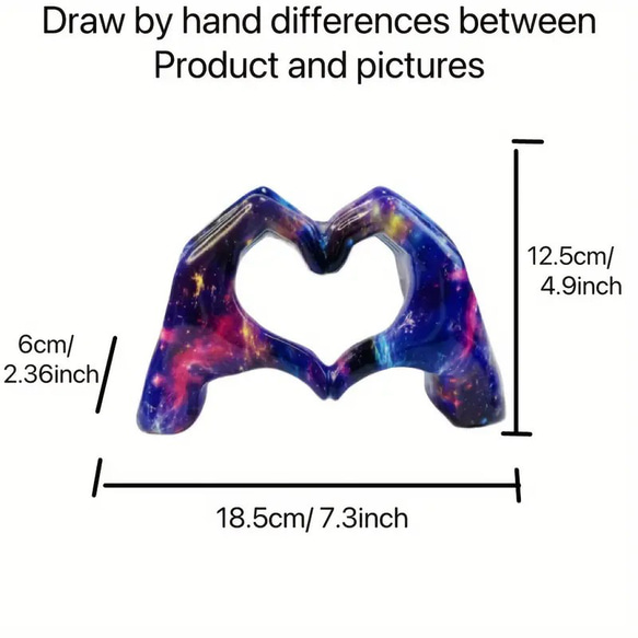 オブジェ 手のひら型 ハート 置物 星空 ユニコーンカラー ブルー おしゃれ かわいい インテリア cht-1644 7枚目の画像
