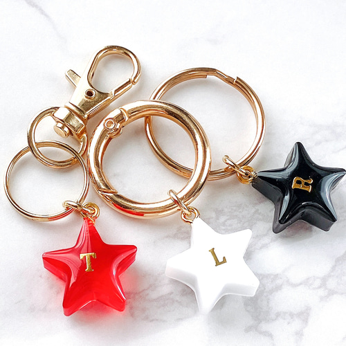 シマエナガキーホルダーイニシャルアルファベットリボン