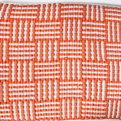 【手織り生地】あじろ織りのPCケース（オレンジ×ホワイト） 4枚目の画像