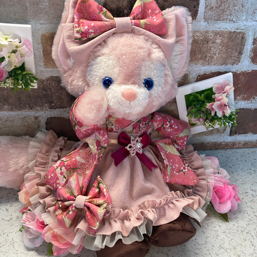 ステラルー Sサイズ☆ピンク花柄 和着物ドレス6点コスチューム 