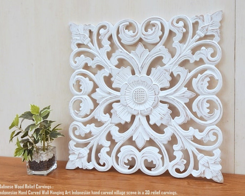 レリーフ 40cmx40cm WW アートパネル ウッドレリーフ 木彫り フレーム