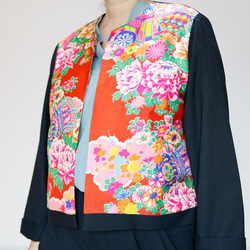 KIMONO CREW NECK Jacket -upcycled from Vintage Kimono 第1張的照片