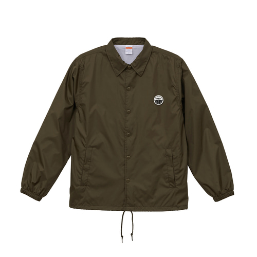 コーチジャケット【カーキ】 刺繍ワッペン WEDNESDAY GYM HOOPS JUMP