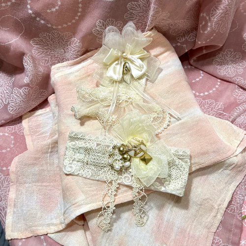 475»◤完売◢ポニーフック◢ラッピング無料◢髪飾り*インド刺繍リボン