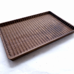 栗拭漆我谷盆　353mm×250mm×24mm　折敷　トレー　№9025 栗 トレイの通販 | iichi 日々の暮らしを心地よくする