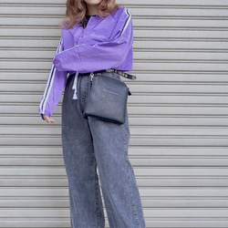 Line Sleeve Nylon Short Jacket (lilac) ジャケット パープル 紫 ストリート 1枚目の画像